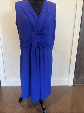 Talbots Sleeveless Royal Blue Twist-Front Women's Dress 1X
